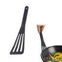 ロングターナー キッチンツール フライ返し シリカ キズつけにくい 食洗機対応 全長31.2cm (ブラック) 送料無料
