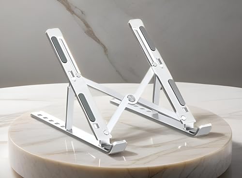 ノートパソコンスタンド パソコンスタンド pcスタンド ノートpcスタンド タブレットスタンド 折りたたみ式 持ち運び便利 アルミ合金製 6段階高さ調整可能 滑り止め 軽量 コンパクト PC / MacBook / ラップトップ iPad タブレット ノートpc対応