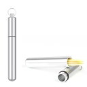 つまようじボックス 爪楊枝入れ 針収納ケース 小物収納 携帯用 おしゃれ 軽量便利 耐湿防圧 アウトドア 野外 山登り キーホルダー付き シルバー 送料無料