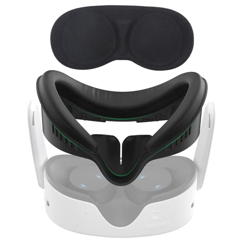 MetaQuest 3S フェイスクッション フェイシャルインターフェイスブラケット PUフォームパッド 光漏れ軽減VRパッド 通気性 汚れ防止 MQ3S用アクセサリー