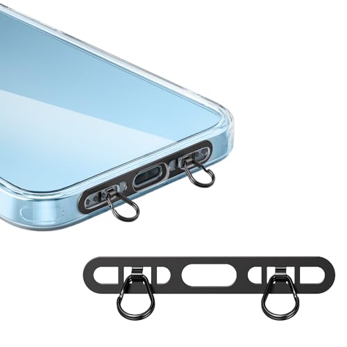 ストラップホルダー 金属製タグパッチ スマホ 2口タイプ 極薄0.2mm メッキ傷防止仕上げ 軽量 薄型 10Kg..