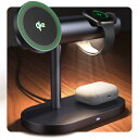 充電器 ワイヤレス 充電ステーション MagSafe マグネット Wireless Charging Station 用ナイトランプ付き ポータブル トラベルス...