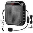 ハンディメガホン 拡声器 ポータブル 拡声器 ハンズフリー ヘッドセット マイク付き 音楽再生 拡声器スピーカー 小型 大音量 PAシステム ポータブル拡声器 ...