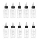 ドロッパーボトル 目盛り付き 60ml ツイストキャップ 透明度高 液体容器 滴瓶 い プラスチックボトルド 小分けボトル 希釈 実験 DIY 手芸 アート 多用途 10個セット