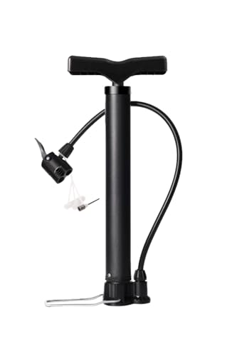 自転車 空気入れ フロアポンプ アルミ製 仏式 米式 英式バルブ対応 小型軽量コンパクト 針と安定化フットペグ付き