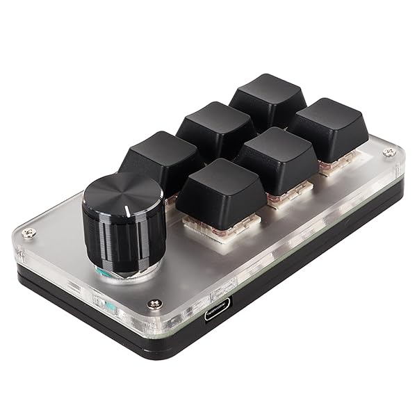 マクロキーボード 有線 人間工 カスタム マクロパッド 片手 ゲームキーボード デスクトップPC用プログ..