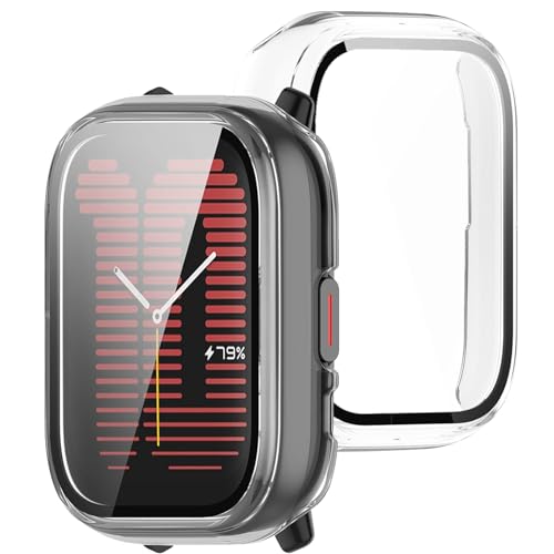 Amazfit Active カバー ケース PC ガラスフィルム一体型 全面保護 二重構造 防塵 キズ防止 軽量 (クリア) 送料無料 Amazfit Active カバー ケース PC ガラスフィルム一体型 全面保護 二重構造 防塵 キズ防止 軽量 (クリア) 送料無料