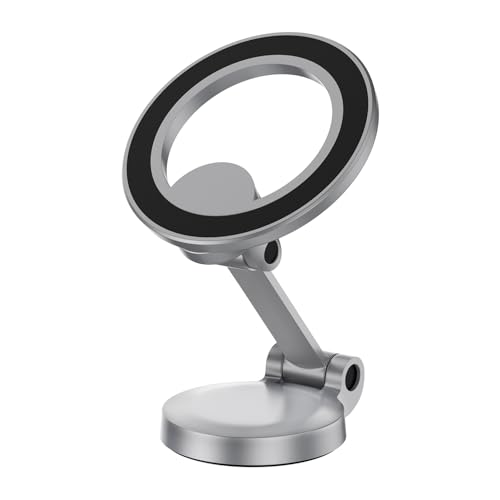 車載スマホホルダー 車 ホルダー 安定性拔群 マグセーフ 車載 スマホホルダー 車 360度回転 携帯ホルダー 落下防止 スマホホルダー 車 マグネット シルバー