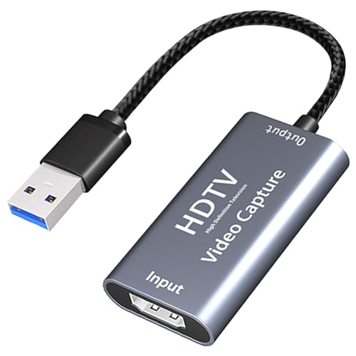 USB HDMI 変換アダプタ キャプチャーボード ケーブル hdmi キャプチャーボード HD画質録画 HD1080P@60Hz / 4Kキャプチャ デバイス ゲームキャプチャー / ライブ配信用 キャプチャーボード 小型軽量 低遅延 電源不要 Switch / PS / PC用録画 Windows / Linux /...