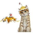 猫帽子 猫コスプレ ペット用帽子 可愛いペット用 パンダ クマ 猫用 犬用 被り物 かぶりも 可愛い 春と夏の旅 花を携えて (M) 送料無料