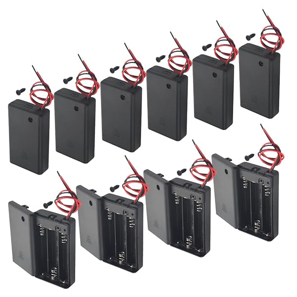 単4電池 AAA × 3本 直列 10個セット 4.5V バッテリーホルダー スイッチ付き 3x 1.5V AAA 電池ボックスケース 電池ホルダー リード線付き 送料無料