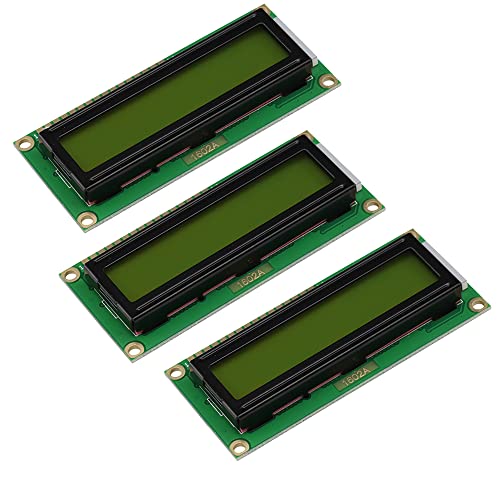 1602 LCDディスプレイ モジュール 16x2キャラク HD44780 コントローラ (黄緑) 3個セット 送料無料