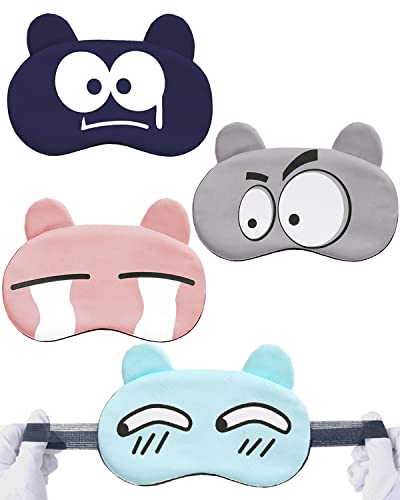 アイマスク 睡眠アイマスク 目隠し 睡眠用 安眠グッズ 遮光 軽量 通気性 寝る時マス ク昼寝 / 仮眠 / 旅行に最適[4色入り]