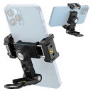スマホホルダー コールドシューマウント 1/4ネジ 360度回転 スマホ 三脚 マウント クリップ ホルダー スタンド バイク オートバイ 自転車 三脚マウント アタッチメント iPhone Android 三脚 自撮り棒 カメラ 対応