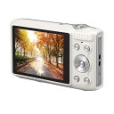 デジカメ 58MP HD 4K カメラ 2.88インチ画面 16倍ズーム デジタルカメラオートフォーカス 旅行写真や Vlog 用ポケットコンパクト (白)