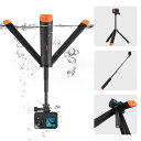 ミニ三脚 GoPro アクセサリー 防水 フローティンググリップ ダイビング撮影用 深水防護 三段伸縮調整可能 陸海両用自撮り棒 1 4インチネジ穴 多機能軽量 滑り防止 紛失防止 浮上設計 Hero 13-5 BLACK MINI MAX Fusion AKASO DJI Osmo 3 4 5 PRO アクションカ ...