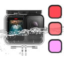 GoPro 13 マウント 防水ケース ブラケット アクセサリー GoPro 12 GoPro 11 防水ハウジング 防水ケースセット 45m耐圧 ダイビングフ...