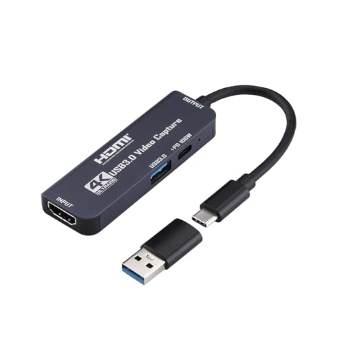 HDMI キャプチャーボード 4K ビデオキャプチャカード USB 3.0 OTG 100W PD付き ゲームキャプチャー HDM..