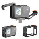 GoPro Hero 13/12/11/10/9 Black ケージ アルミ合金 フレーム 縦方向 撮影 カメラ保護フレーム コールドシュー付き 1/4ネジ付き 落下保護 耐衝撃 アクションカメラマウント GoPro 13 アクセサリー