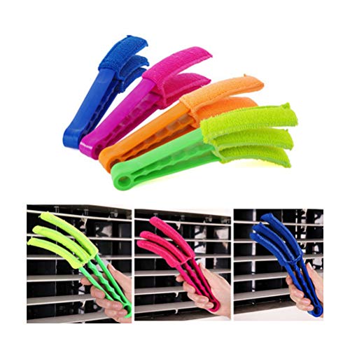 ブラインドブラシ エアコンブラシ クリーナー ダスター マイクロ 多機能 車用ブラインドブラシ キーボード掃除 パソコンブラシ 窓門 凹み ほこり (4色4個／替え布付)