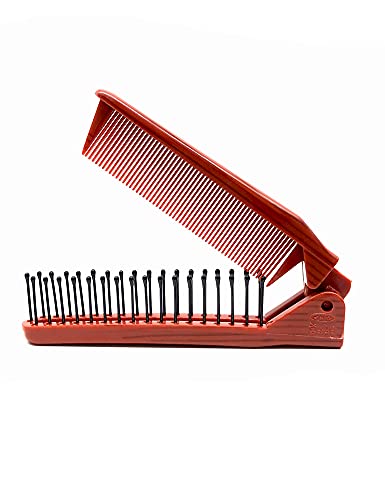 櫛 レディース ヘアコーム 折りたたみ ダブルヘアブラシ ヘアケア コーム プラス散髪 メンズ男性 チック製 O04 送料無料