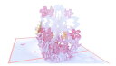 グリーティングカード 桜の花 蝶々 立体 メッセージカード 3D おしゃれ お祝いカード 誕生日カード 感謝状 結婚祝い 母の日 / 父の日 / バレンタイン / お誕生日 / ギフトカード / お礼状 ピンク 送料無料