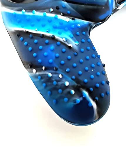 PS4 SLIM / PRO コントローラー カバー シリコン ラバー カバー スキンケース 滑り止め スタッズドット 代替品 互換品 (空色の縞模様) 送料無料