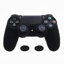 PS4 SLIM / PRO コントローラー カバー シリコン ラバー カバー スキンケース 滑り止め スタッズドット 代替品 互換品 (ブラック) 送料無料