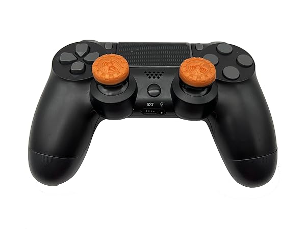 PS5 PS4 コントローラー用 親指 グリップキャップ 可動域アップ プレイステーション5コントローラ用 2つのパフォーマンスサムスティック (オレンジC) 送料無料