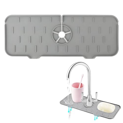 水切りマット シリコン 蛇口 水切りマット 斜面排水 洗面台 防水パッド 蛇口排水マット シンク 蛇口用スプラッ 水汚れ防止 速乾 抗菌 防カビ 滑り止め バスルーム キッチン 洗面台用排水