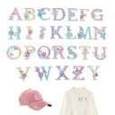 アルファベット A-Z 刺繍ワッペン アルファベット ワッペン アップリケ アイロン接着 アルファベットとフラワー 美しい 装飾 自己粘着性 補修 衣類 浴衣 手袋 手帳 飾り 保育園 幼稚園 手芸 DIY用品 (26枚入) 送料無料
