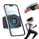 スマホホルダー 手首 腕バンド 360°回転 マグネット式 リスト ホルダー アームバンド型ランニング携帯スタンド MagSafe対応 iPhone 16 Pr...