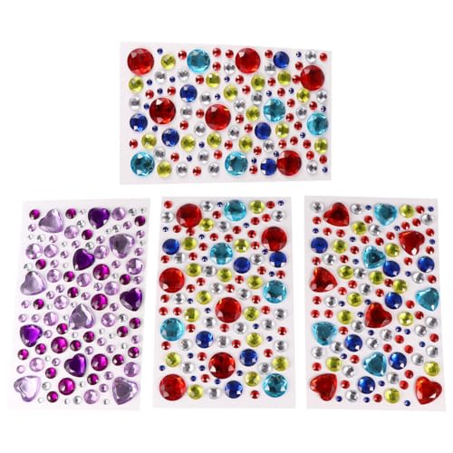 ラインストーンステッカー ジュェリーシール 宝石 貼り紙 3D ステッカー ネイルパーツ DIY用 携帯装飾 貼り付け 可愛い 3枚セット(混色) 送料無料