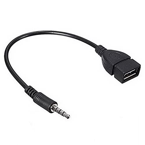 AUX オーディオジャックプラグ USB 2.0 メス 変換ケーブル コンバーターケーブルのみ カーAUXポート カ..