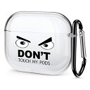AirPods Pro ケース 2019 専用 Don't Touch Me クールブラックカバー キーホルダー付き ビッグアングリーアイズ キュートな漫画耐衝撃 Airpods Pro ケースギフト メンズ ボーイズ用 滑らかでソフトな保護スキン