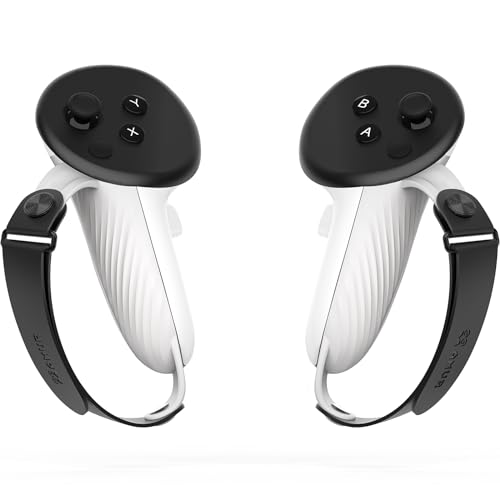 Quest 3S / Quest 3グリップ 取り付け簡単 コントローラーアクセサリー ストラップ調整可能 滑り止め (公式充電ドッグ付属の電池には非対応)