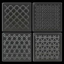 刺し子 ステンシル 刺し子テンプレート アクリル 12x12cm クロス 菱形 三角形 六角形 アクリル刺繍ツール 描画線テンプレート ハンドキルティング 厚さ...