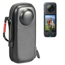 Insta360 X5 / X4 ケース 収納カバー落下防止 カラビナ付き 持ち運び便利 耐衝撃 防塵 防振 防水 指紋防止 全面保護 収納ケース 保護ケース 軽量 保護 収納 旅行 出張 持ち運び 代替品 互換品 (ケースのみ ブラック)