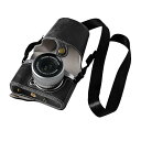 富士フイルム FUJIFILM XM5 収納ケース 保護ケース 軽量 保護 収納 旅行 出張 持ち運び 代替品 互換品 (ケースのみ) カメラ バッグ x-m5 xm5 PUレザー カメラバッグ ショルダーストラップ付き ブラック