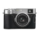 富士フイルム X100VI FUJIFILM x100vi 収納ケース 保護ケース 軽量 保護 収納 旅行 出張 持ち運び 代替品 互換品 (ケースのみ) ハンドグリップ ケース PUレザー レザーハンドグリップ ブラック