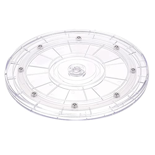 丸形 テレビ台 ノートパソコン 回転台 360度 茶器 果物置き ターンテーブル 見やすい角度に簡単に方向転換 透明 (直径23CM)