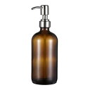 シャンプーボトル ポンプボトル 500ml ガラス製 詰め替え容器 ソープボトル ハンドソープ用 シャンプー用 シャワージェル用 洗面所などに適用
