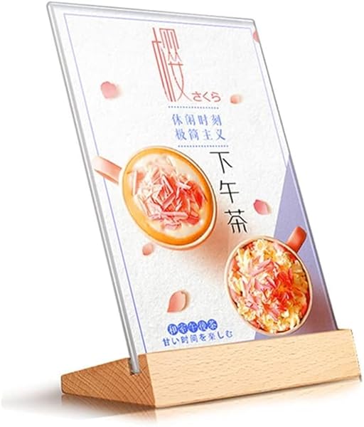 サインホルダー A4サイズ 両面使用 アクリルスタンド メニュースタンド ブナベース POPスタンド 広告 ..