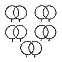 カーテンリング スライドリング 38mm 直径30mmまでのポールに適用 10個 (ブラック) 送料無料