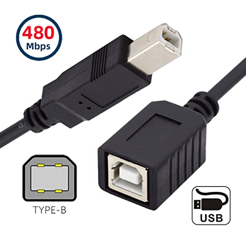 USB 2.0 Bタイプ オス メス 延長ケーブル 20cm プリンタースキャナーディスク用 送料無料