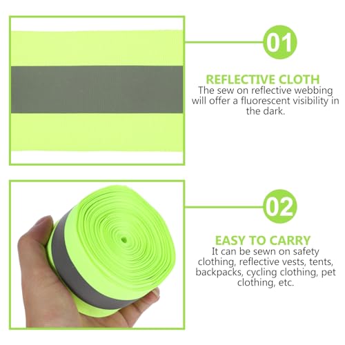 反射テープ 縫製 反射生地 100M×5CM バイクリフレクター ガーメントテープ グローバンド グリーンテープ グローテープ 弾性 反射布 飾る 高い視認性