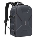 カメラバックパック DSLR/SLR/ミラーレス 撮影 カメラバッグ Canon/Nikon/Sony 迷彩 防水 ハードケース 三脚スタンド & ノートパソコンの間仕切り付き (グレー)