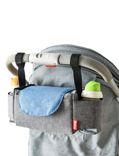 ベビーカーバッグ 大容量乳母車バッグ 乳母車収納バッグ 多機能オーガナイザー コンパートメント収納 滑りにくく安定感がある ベビーアウトドアポケット おむつバッグ ボトルオーガナイザー スマートフォン ベビー収納 ブルー