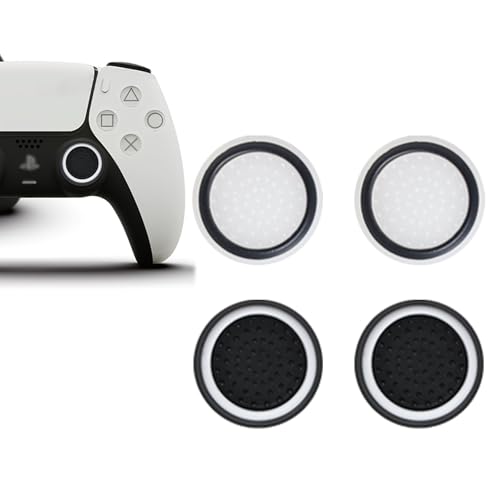 PS5 コントローラー スティックキャップ PS4 / PS3 Xboxアナログスティック 保護カバー 親指 スティックカバー シリコン コントローラー スティックキャップ 専用 (ブラック 2枚 + 白 2枚) 送料無料
