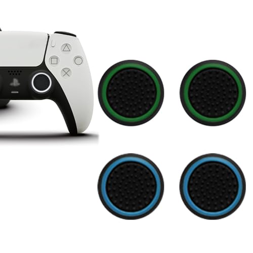 PS5 コントローラー スティックキャップ PS4 / PS3 Xboxアナログスティック 保護カバー 親指 スティックカバー シリコン コントローラー スティックキャップ 専用 (ブルー 2枚 +グリーン 2枚) 送料無料